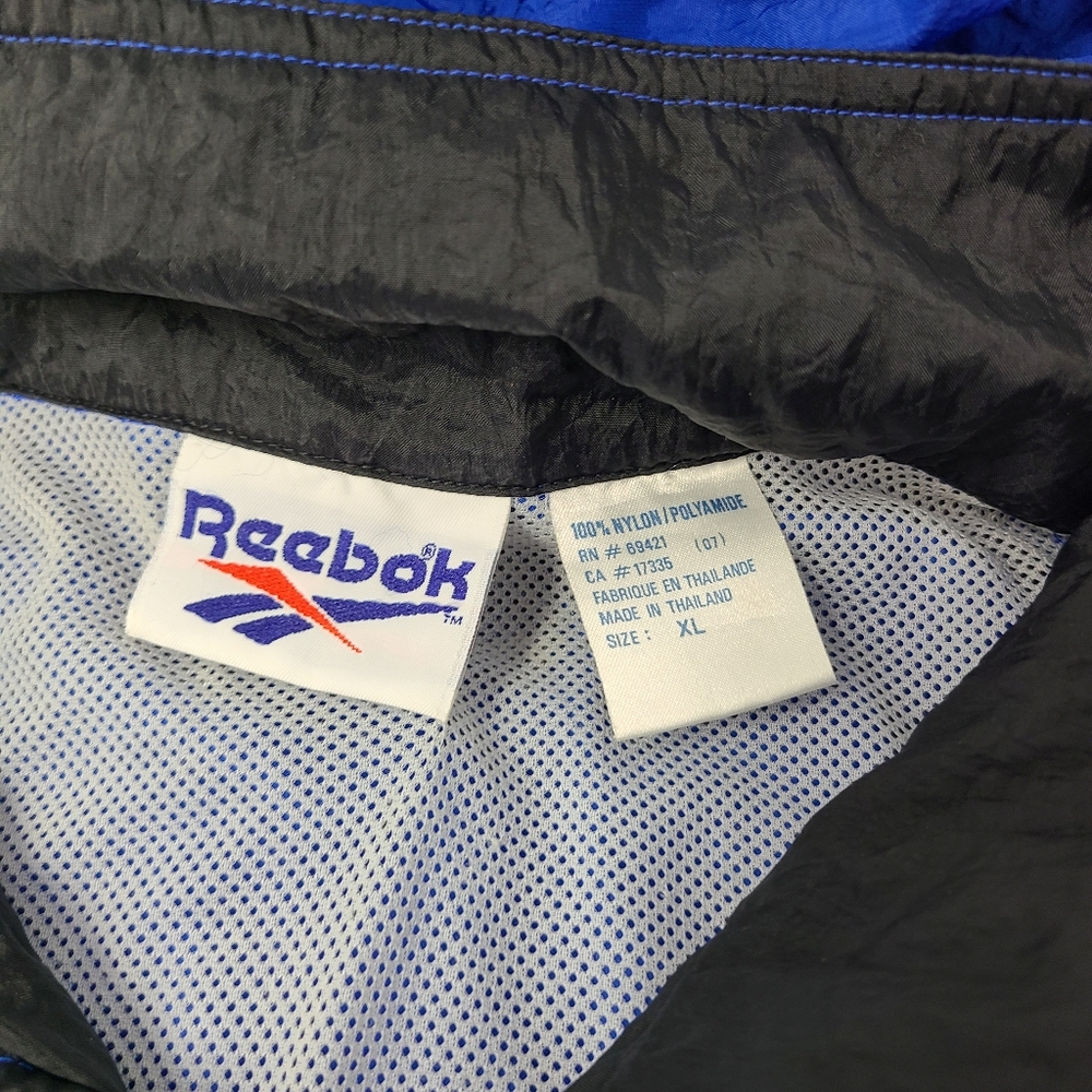 Reebok Blue Black White Windbreaker Jacket - Picture 6 of 13